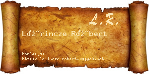 Lőrincze Róbert névjegykártya